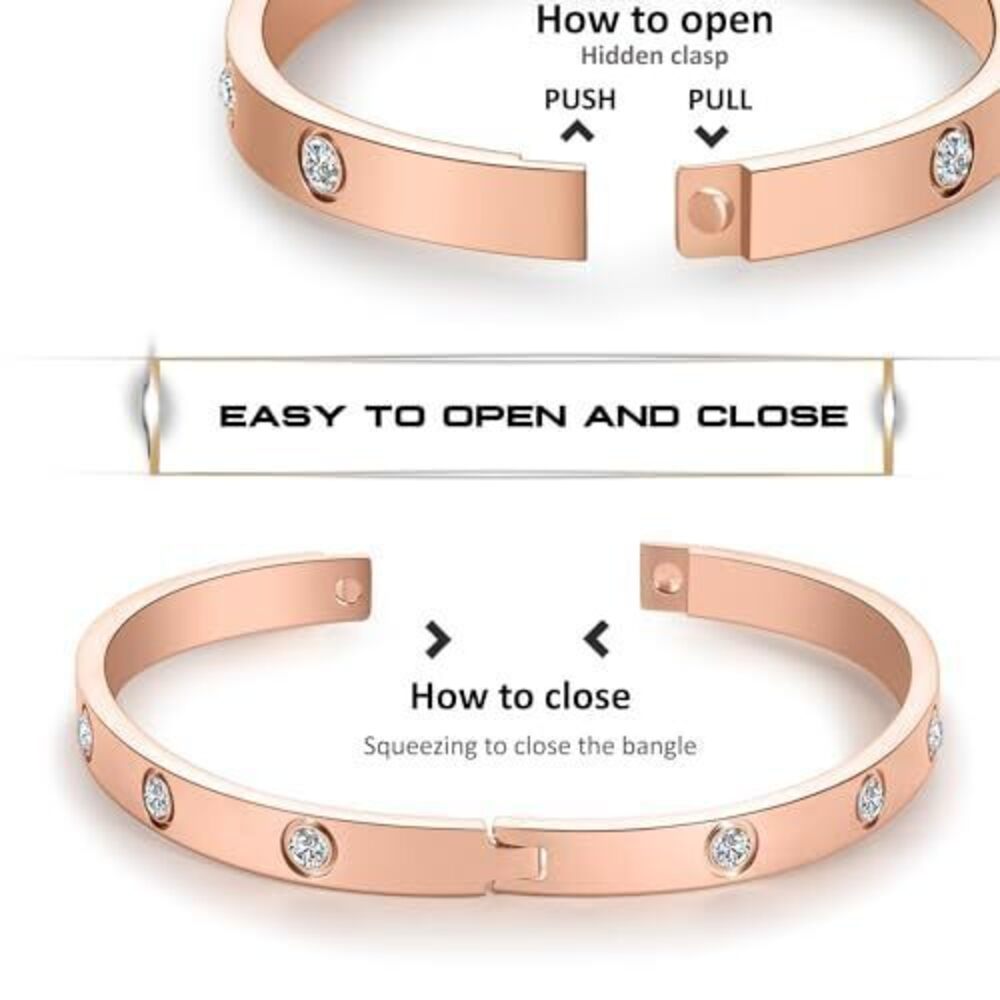 1375 18K Gold-Plated Love Friendship Bracelets Trendy Stainless Steel - Picture 3 of 6